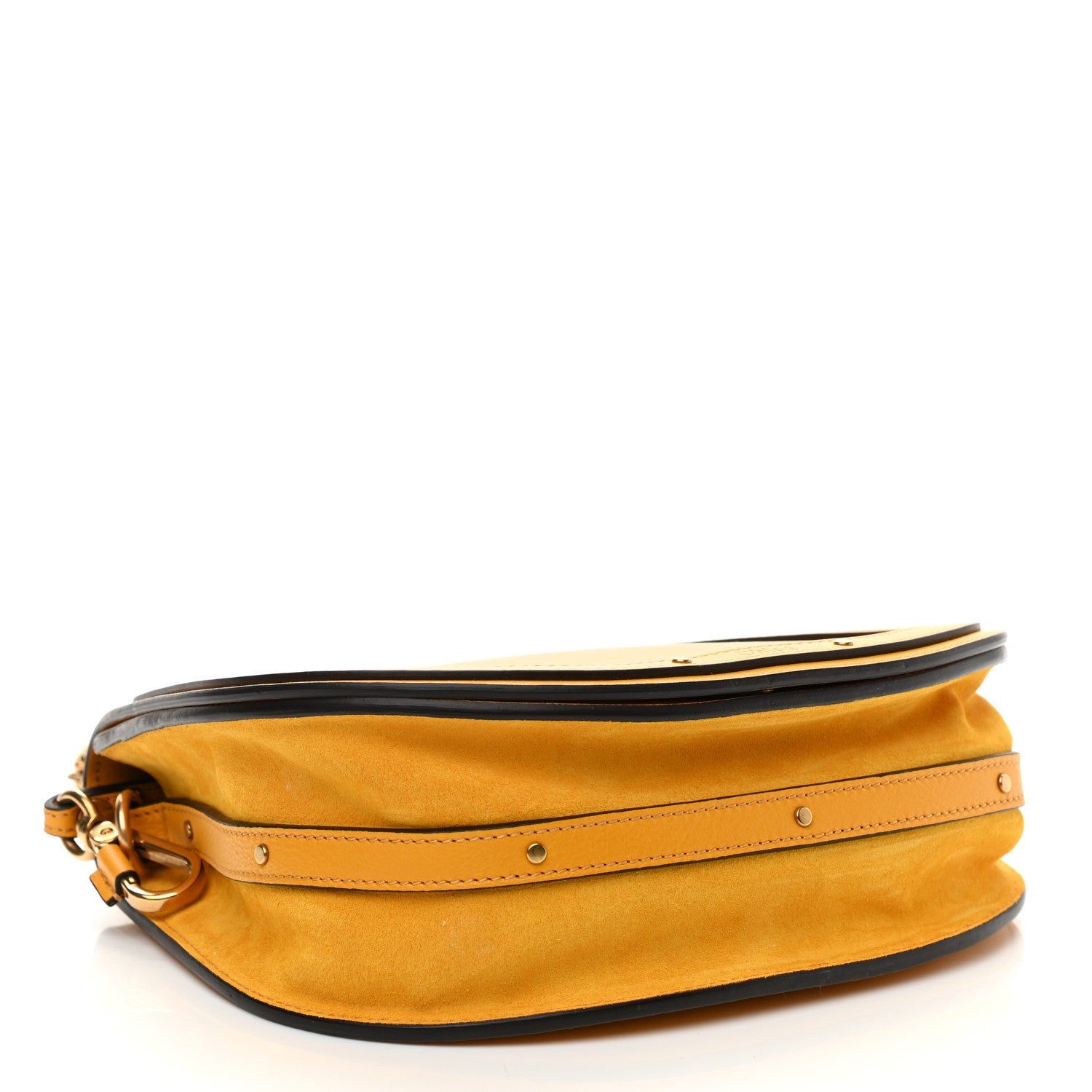 Chloe Calfskin Suede Medium Nile Bracelet Bag Dark Ochre 4 of 9