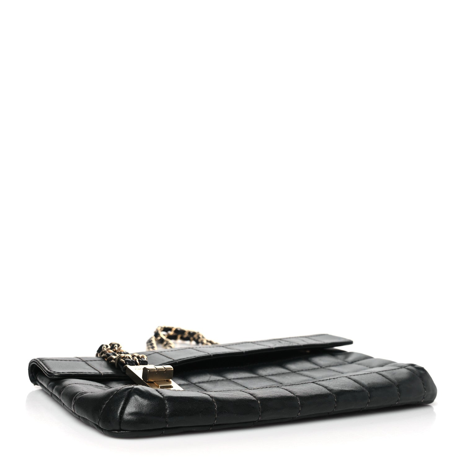 Chanel Lambskin Chocolate Bar Mademoiselle Flap Shoulder Bag Black 4 of 10