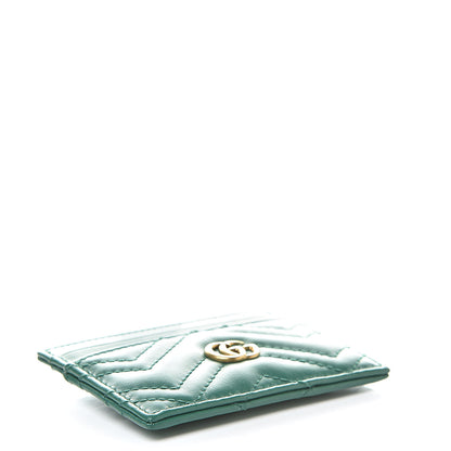 Gucci Calfskin Matelasse GG Marmont Card Holder Emerald Green 4 of 7