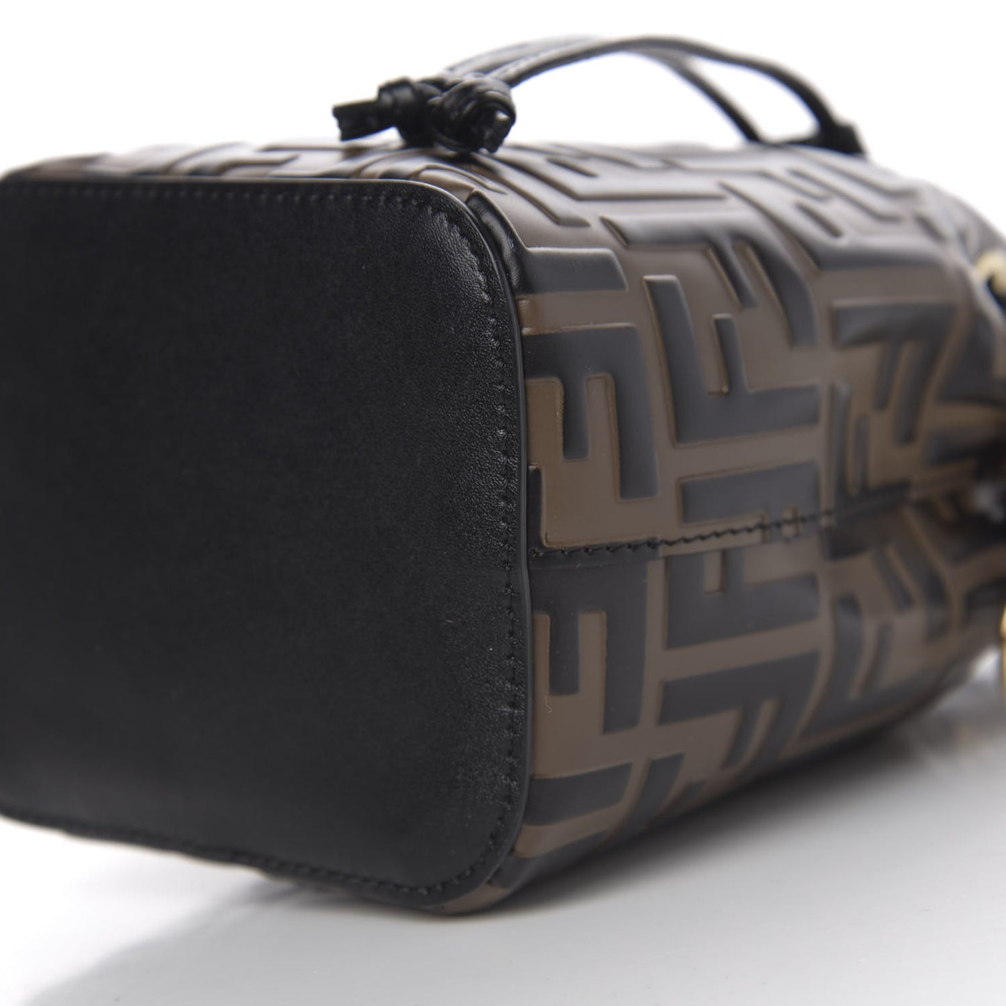 Vitello Liberty F is Fendi Bi-Color FF 1974 Embossed Mini Mon Tresor Bucket Bag Maya Black