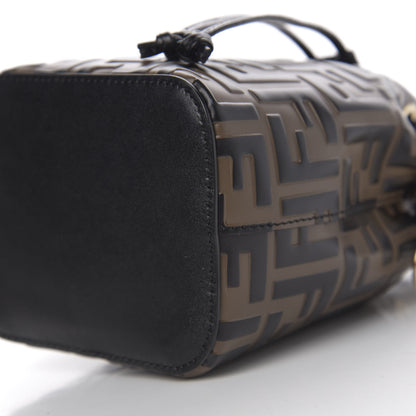 Fendi Vitello Liberty F is Fendi Bi-Color FF 1974 Embossed Mini Mon Tresor Bucket Bag Maya Black 8 of 9