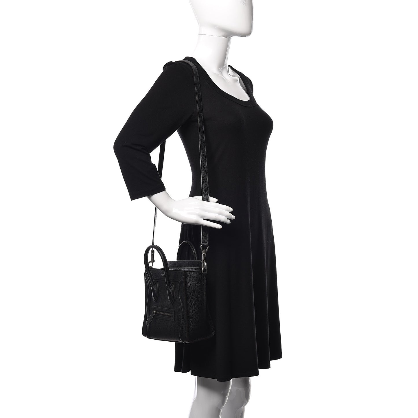 Drummed Calfskin Nano Luggage Black