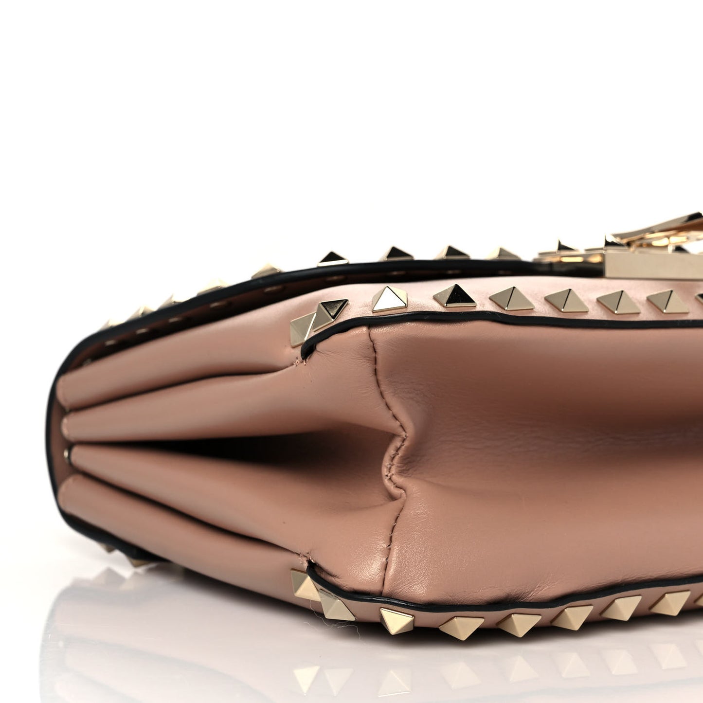 Vitello Small Rockstud Shoulder Bag Rose Cannelle