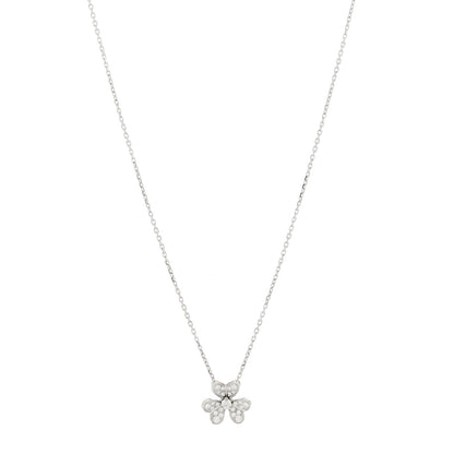 Van Cleef & Arpels 18K White Gold Diamond Mini Frivole Pendant Pave Necklace 1 of 6