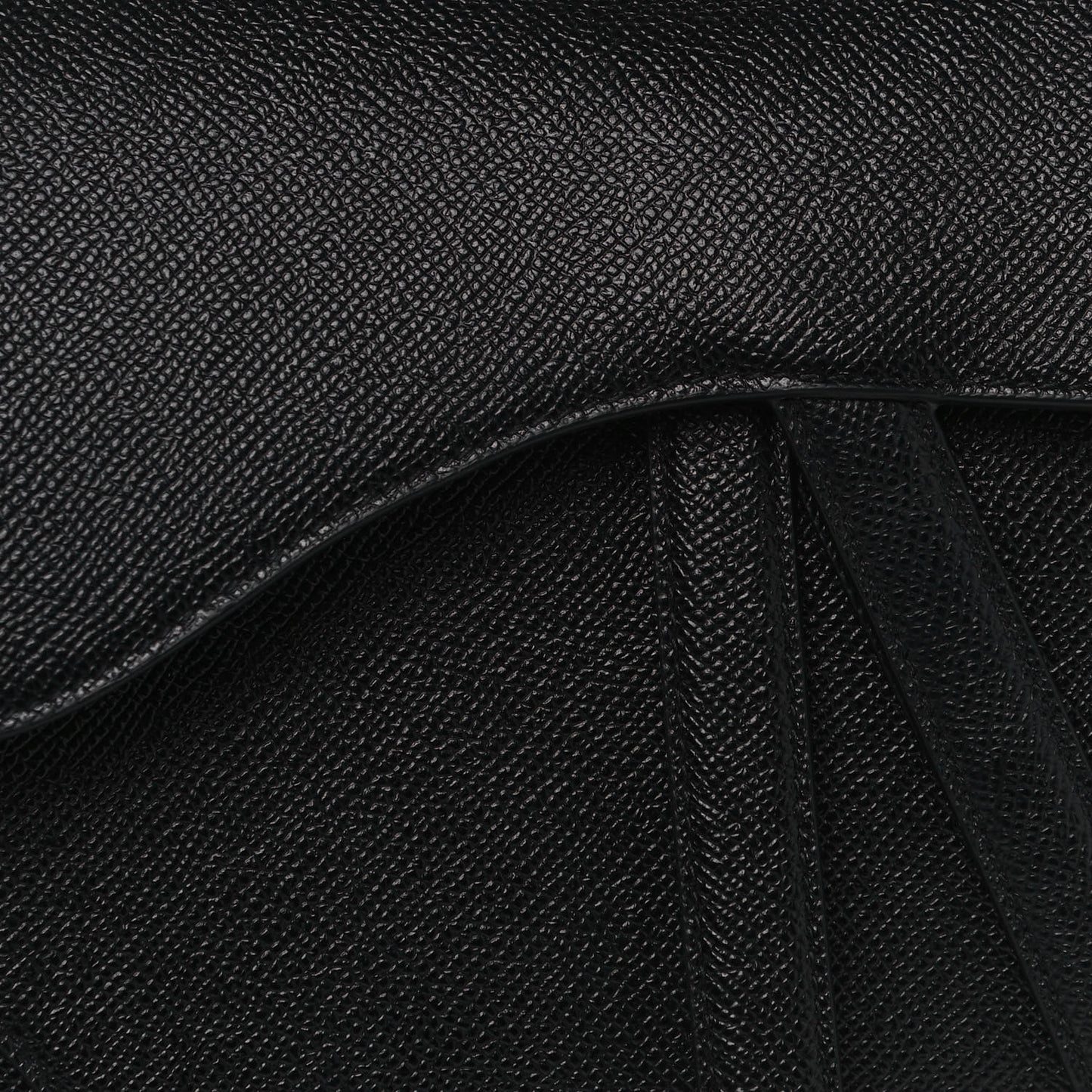 Grained Calfskin Saddle Bag Black