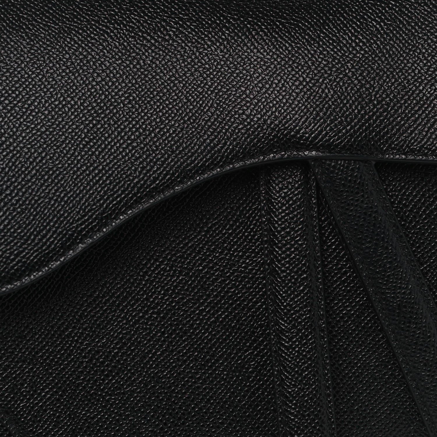 Christian Dior Grained Calfskin Saddle Bag Black 8 of 13