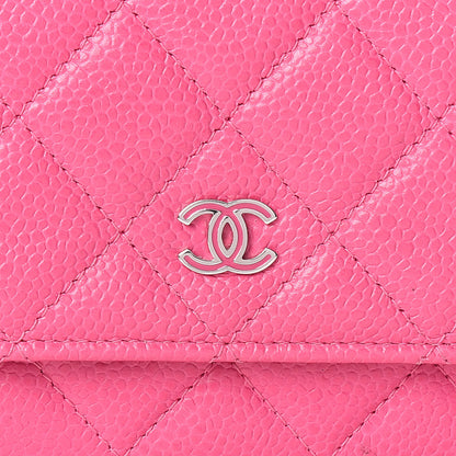 Chanel Caviar Quilted Wallet on Chain WOC Pink 10 of 13