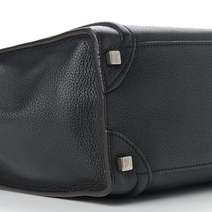 Celine Drummed Calfskin Micro Luggage Black 5 of 11