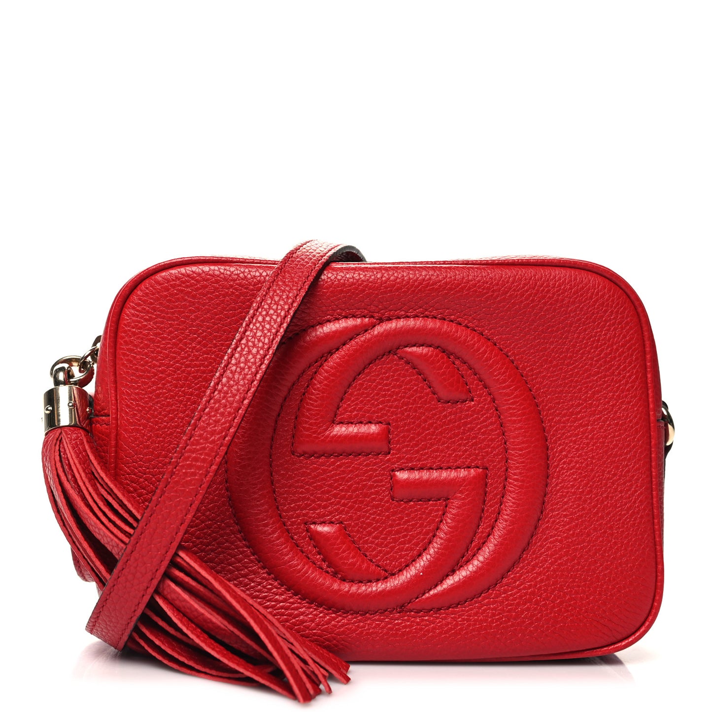 Pebbled Calfskin Small Soho Disco Bag Tabasco Red