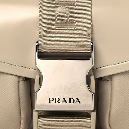 Prada Re-Nylon Spazzolato Double Pocket Buckle Shoulder Bag Deserto 10 of 10