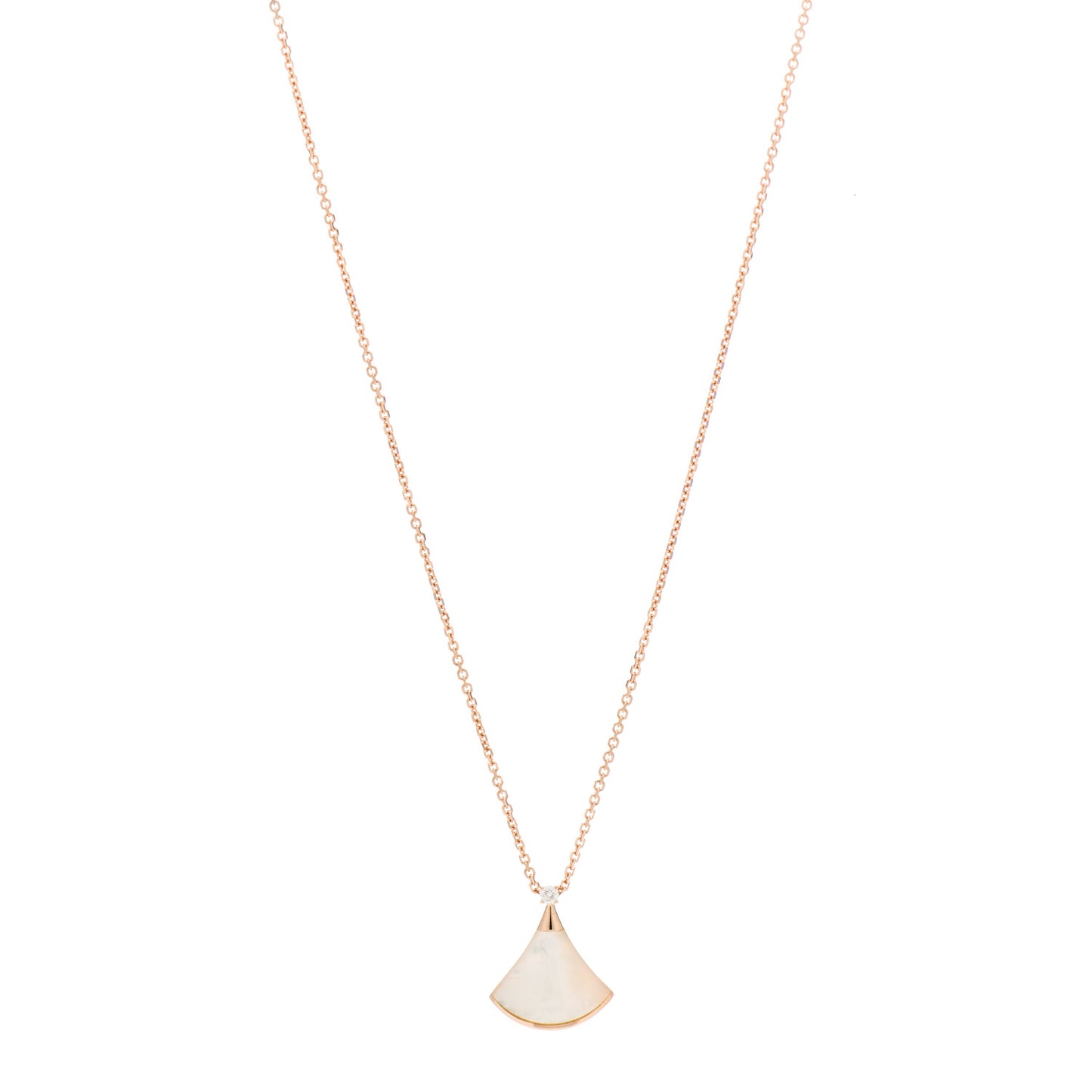 18K Rose Gold Diamond Mother of Pearl Small Divas' Dream Pendant Necklace