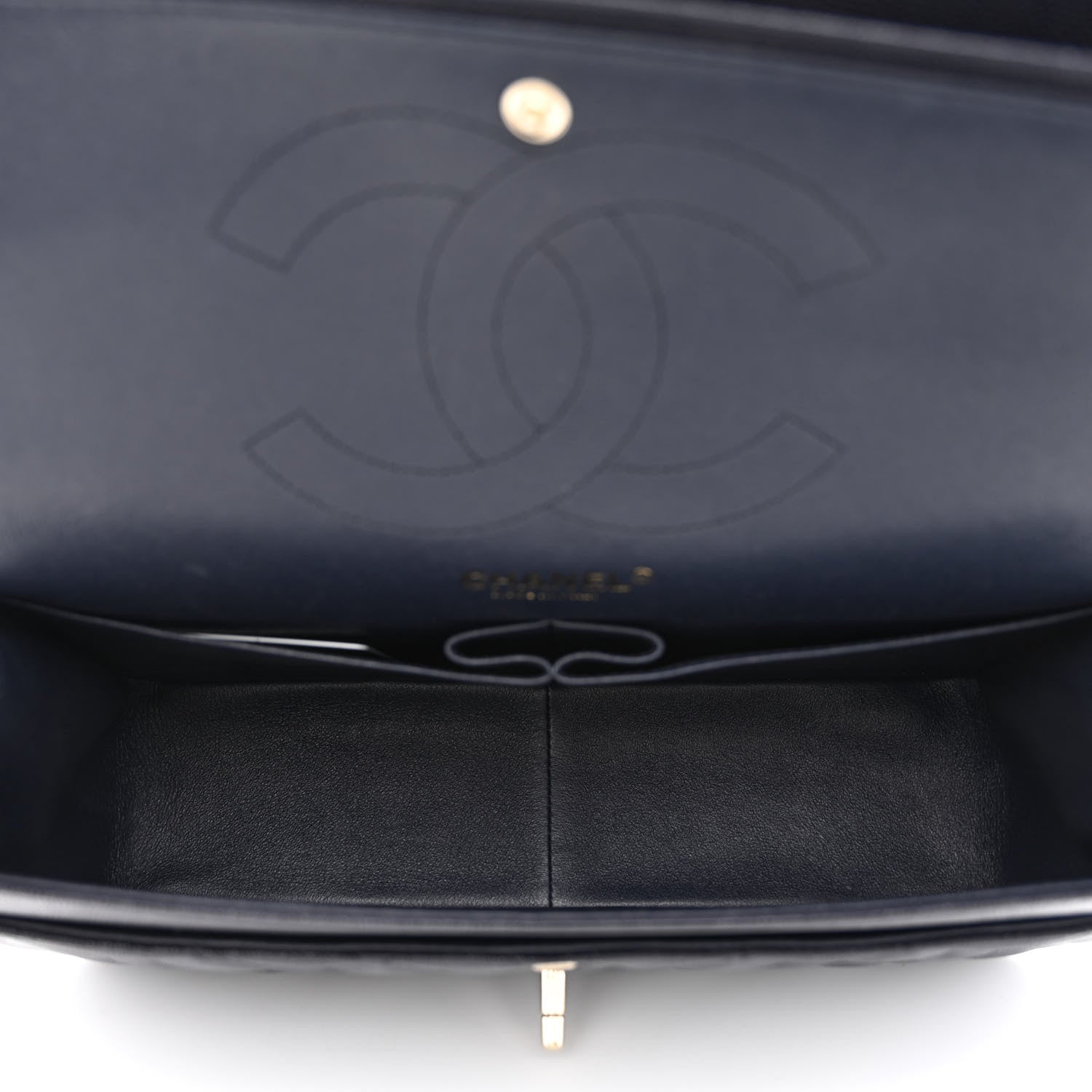 Chanel Caviar Quilted Jumbo Double Flap Navy Blue 5 of 11