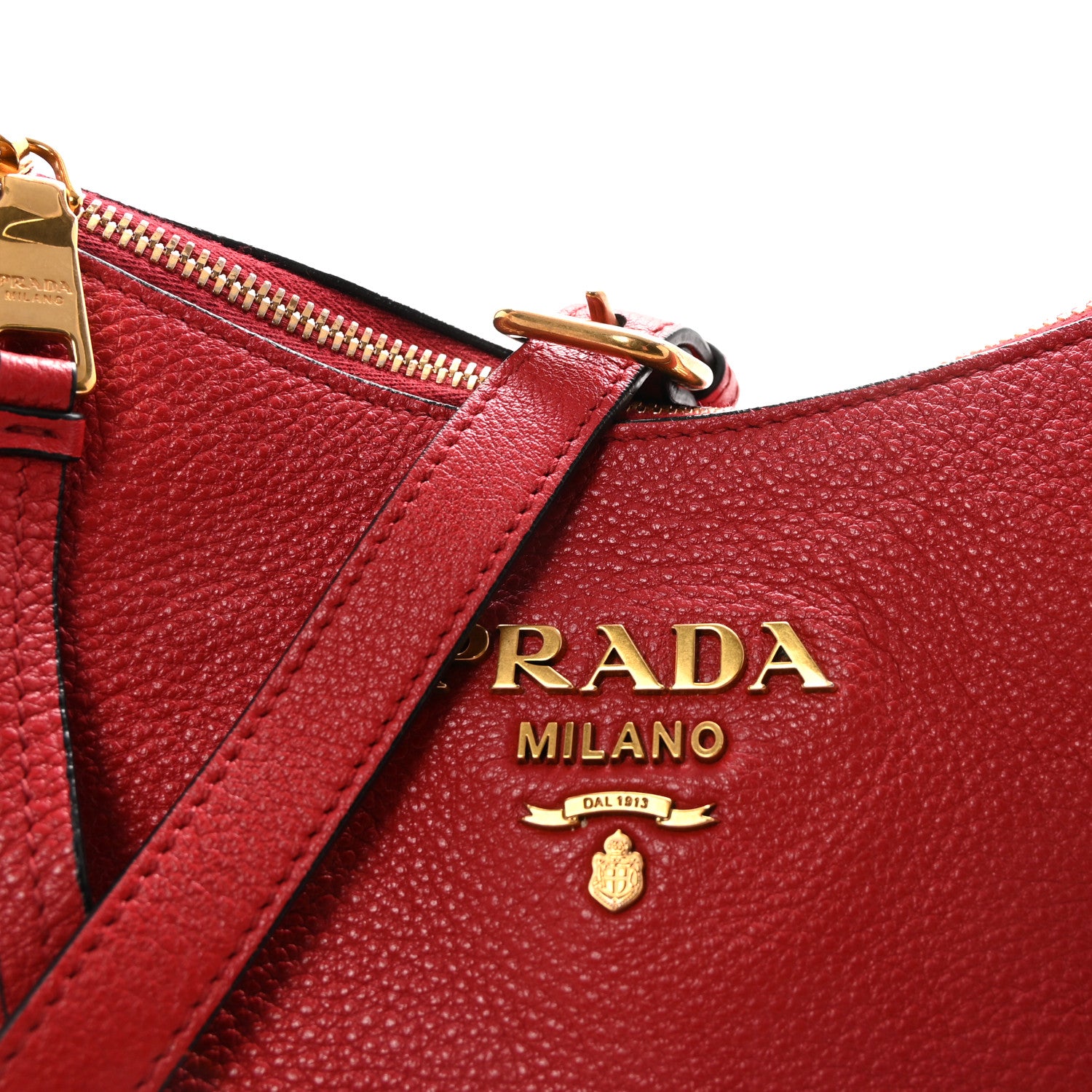Prada Vitello Phenix Hobo Rosso 7 of 9