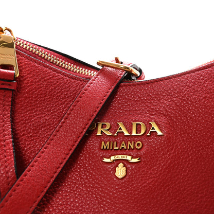 Prada Vitello Phenix Hobo Rosso 7 of 9