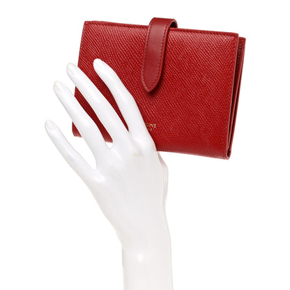 Celine Grained Calfskin Medium Multifunction Strap Wallet Coquelicot 2 of 9