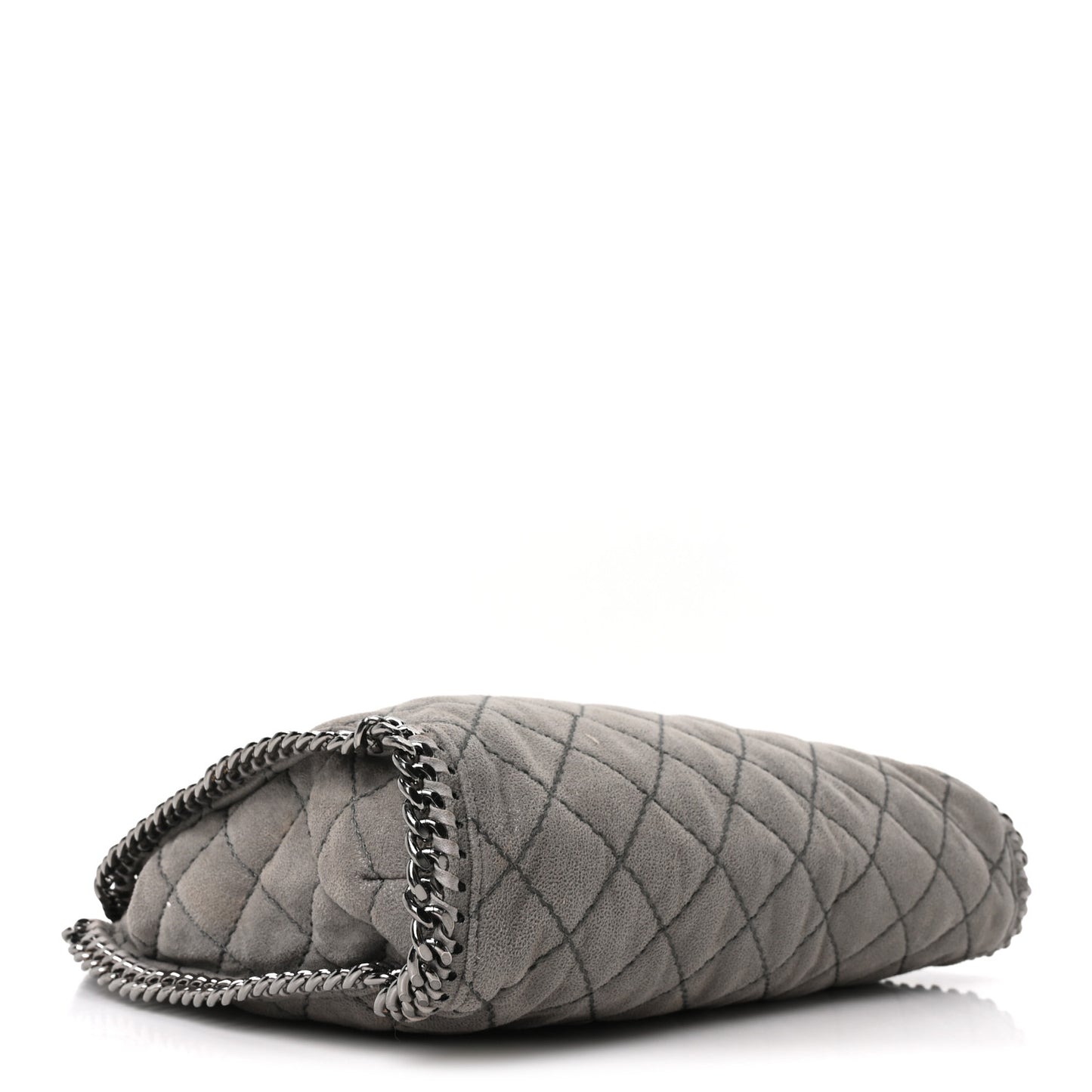 Shaggy Deer Quilted Small Falabella Tote  Light Grey