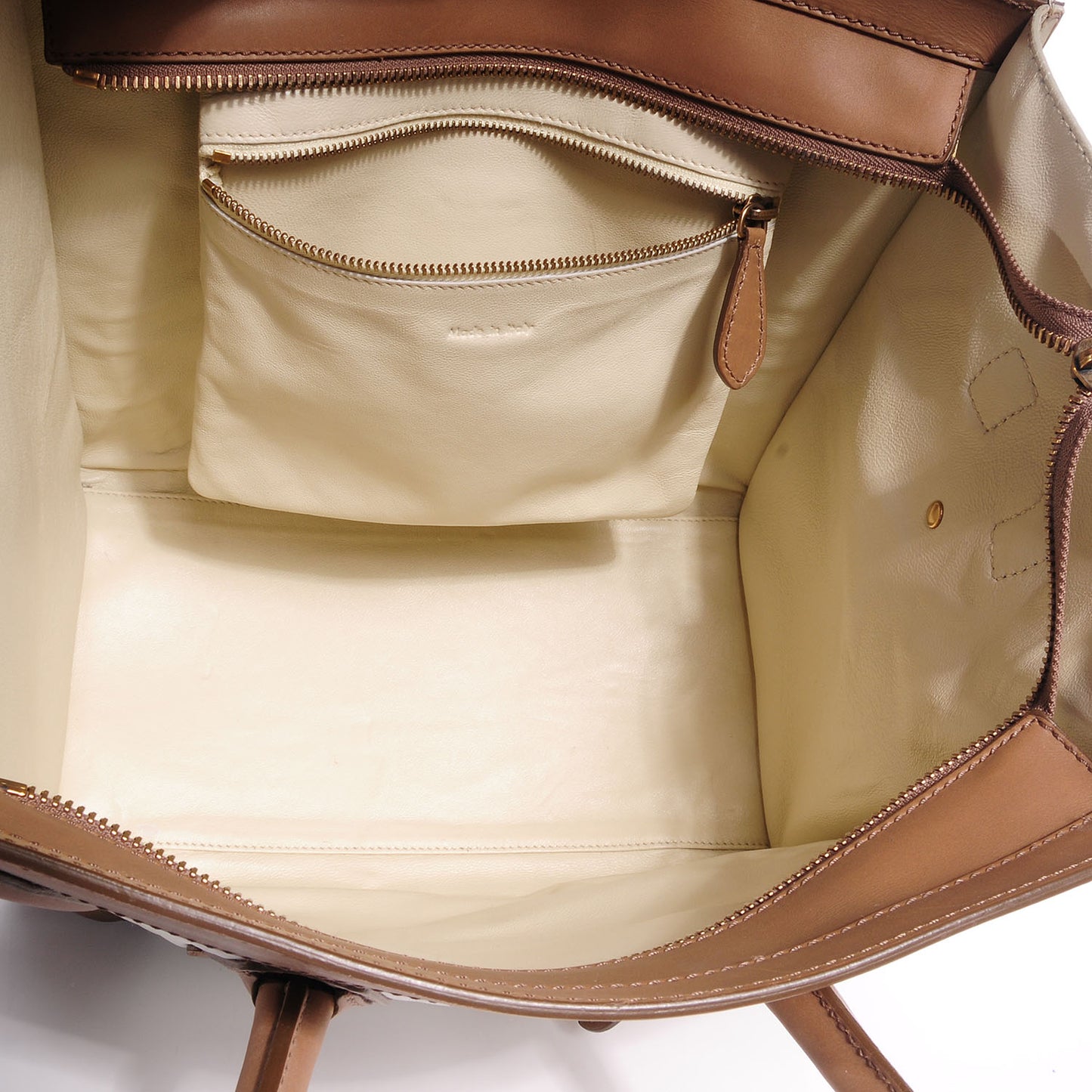 Smooth Calfskin and Shrunken Lambskin Mini Tri-Color Luggage Chalk