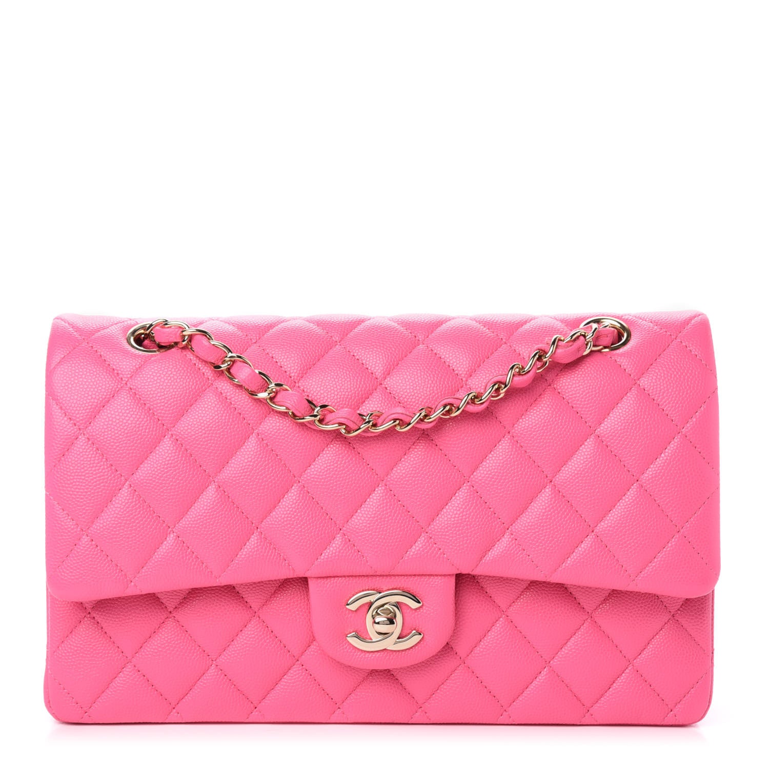 Chanel Caviar Quilted Medium Double Flap Pink 1 of 11