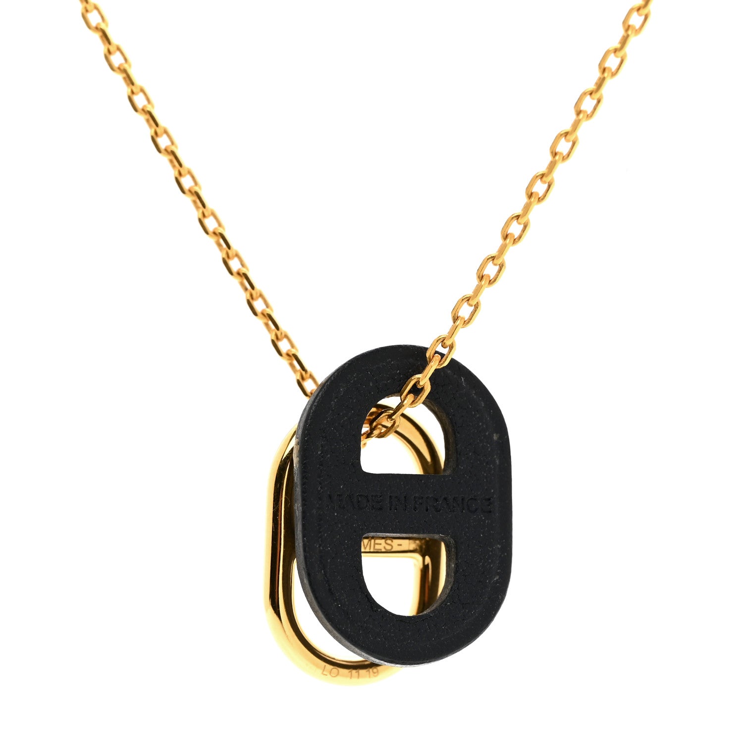 Hermes Swift O'Maillon Pendant Necklace Bleu Navy 5 of 6