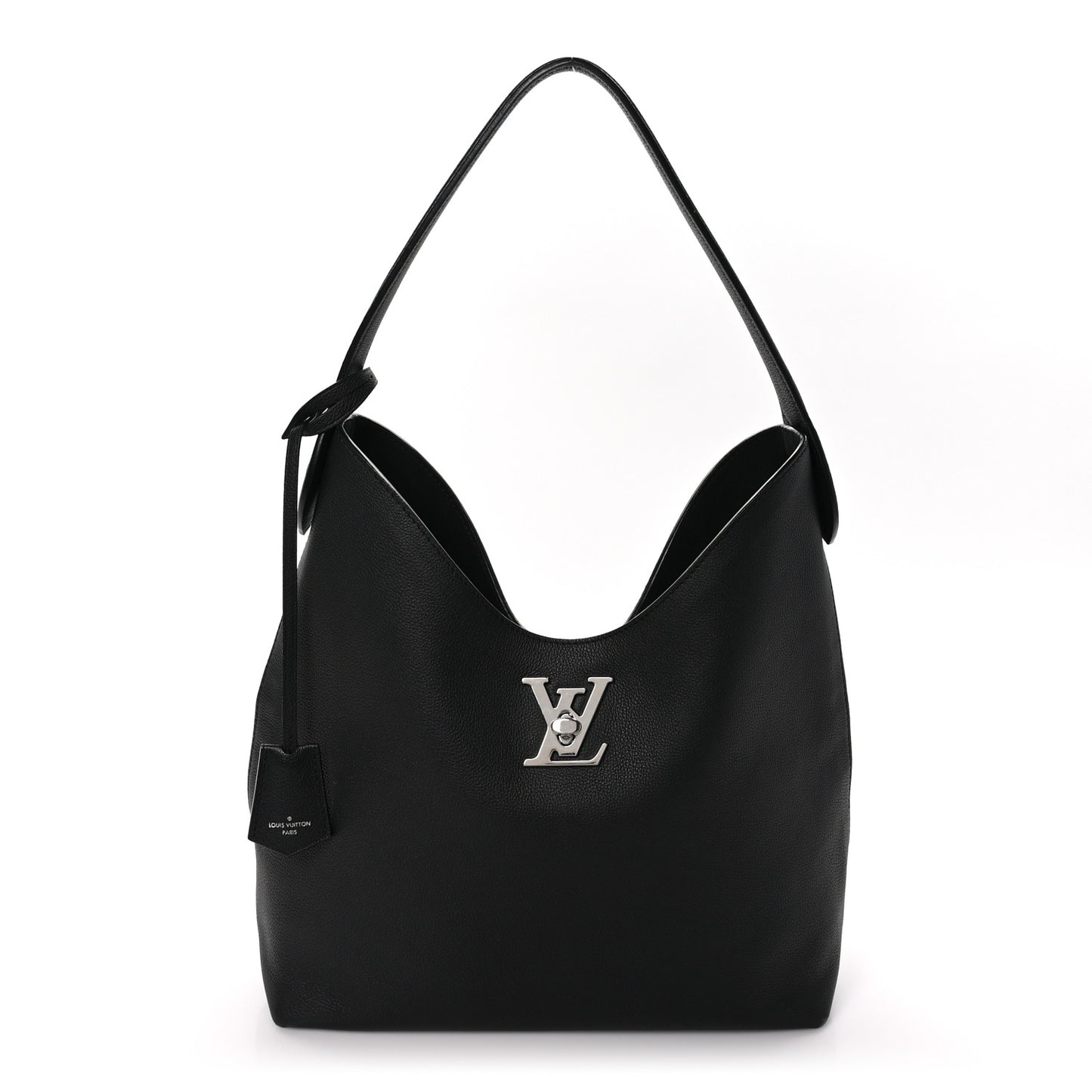 LOUIS VUITTON Calfskin Lockme Hobo Black