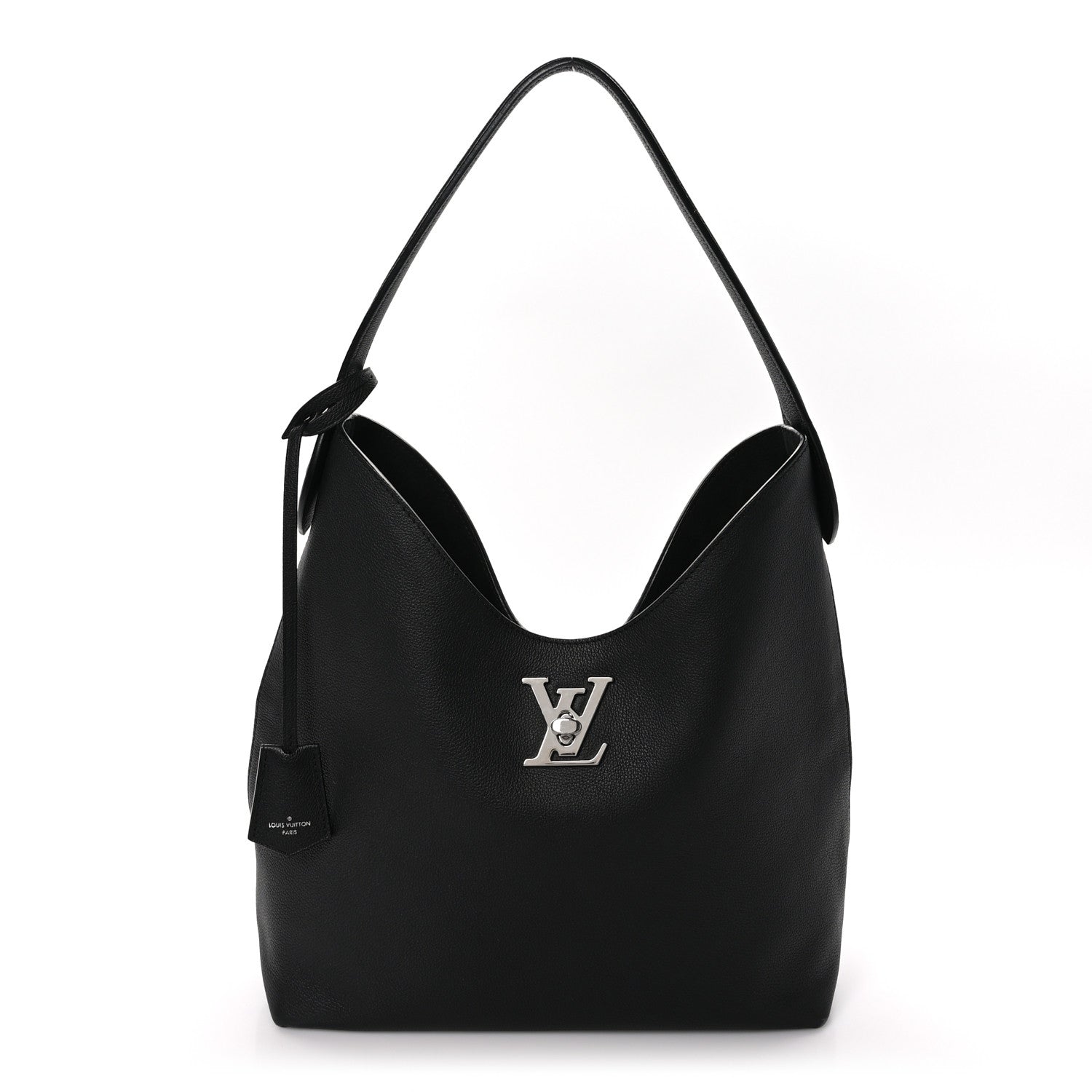 Louis Vuitton LOUIS VUITTON Calfskin Lockme Hobo Black 1 of 10