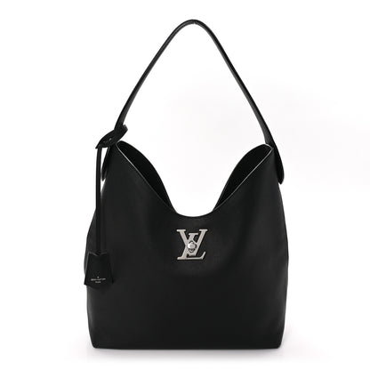 Louis Vuitton LOUIS VUITTON Calfskin Lockme Hobo Black 1 of 10