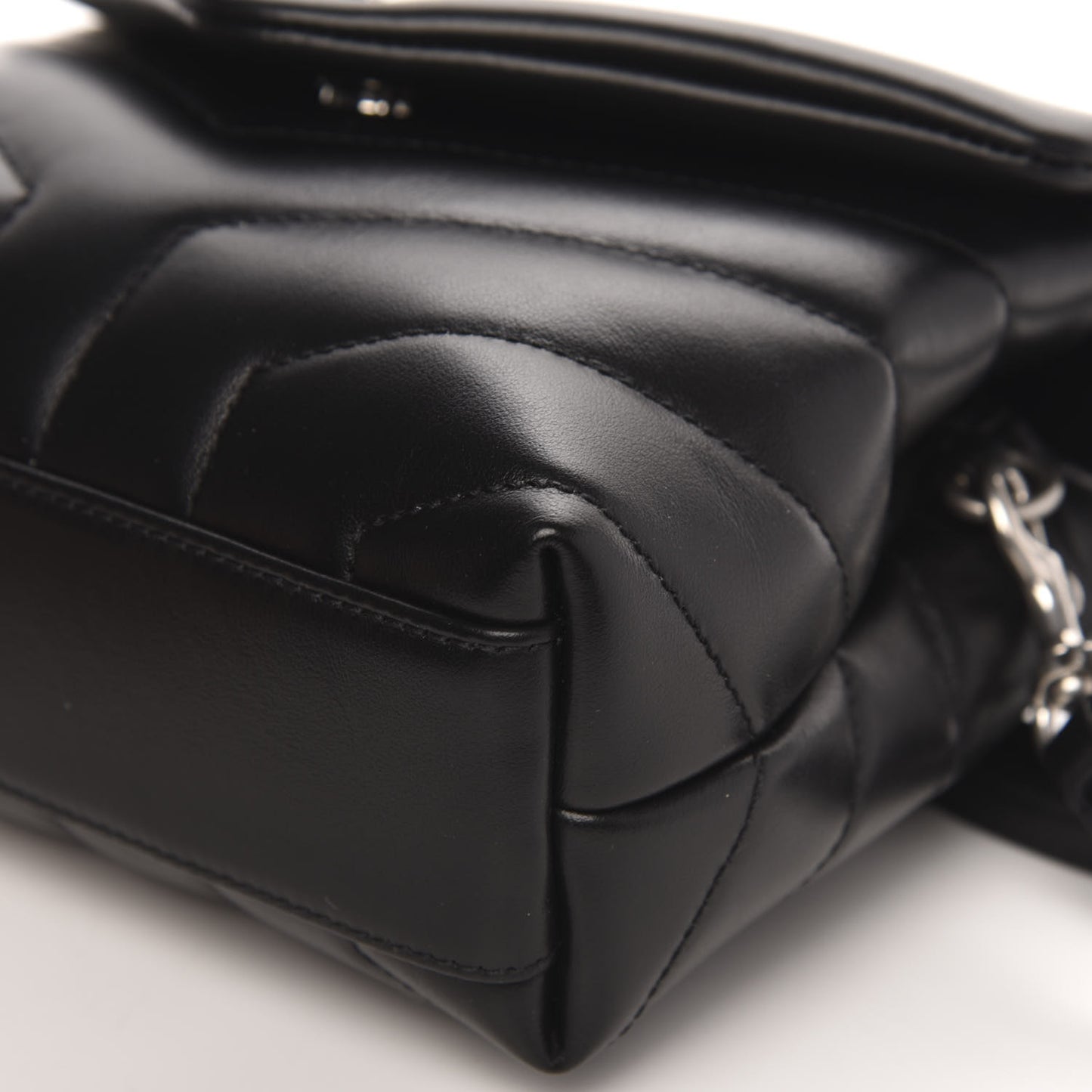 Calfskin Y Quilted Monogram Toy Loulou Crossbody Bag Black