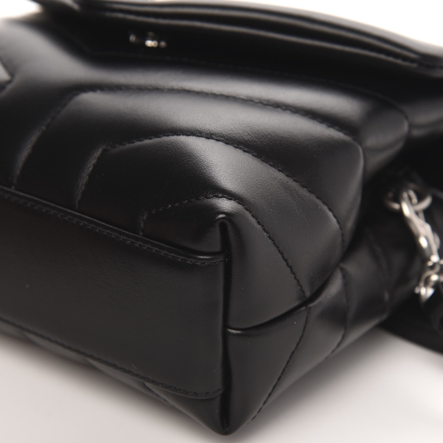Saint Laurent Calfskin Y Quilted Monogram Toy Loulou Crossbody Bag Black 9 of 10