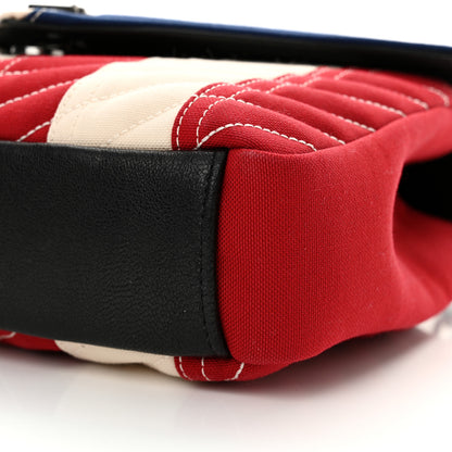 Saint Laurent Canvas Matelasse Chevron American Flag Monogram Medium College Bag Red Blue 10 of 11