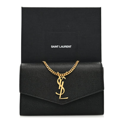 Saint Laurent Grain De Poudre Uptown Chain Wallet Black 10 of 10