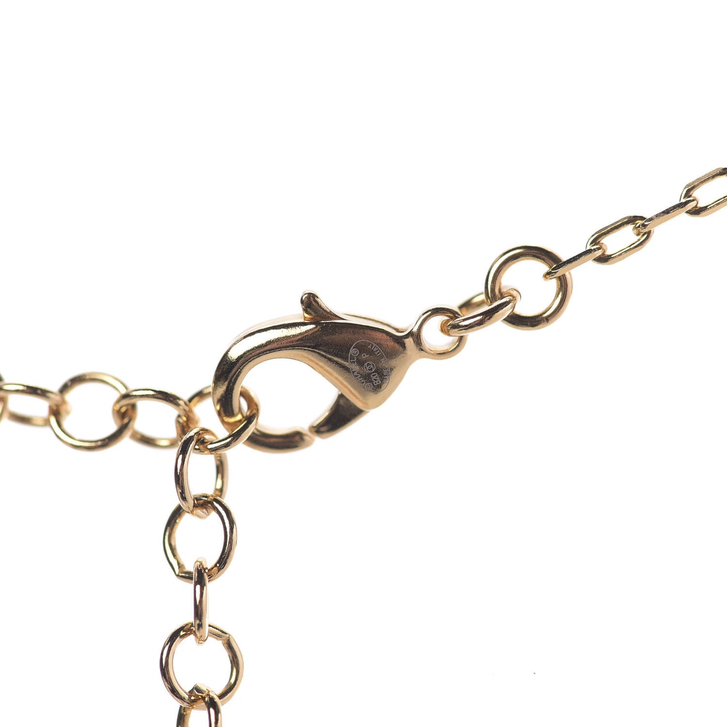 Metal Crystal Logo Necklace Gold