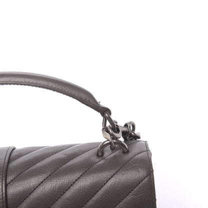 Saint Laurent Matelasse Chevron Monogram Medium College Bag Gray 10 of 23