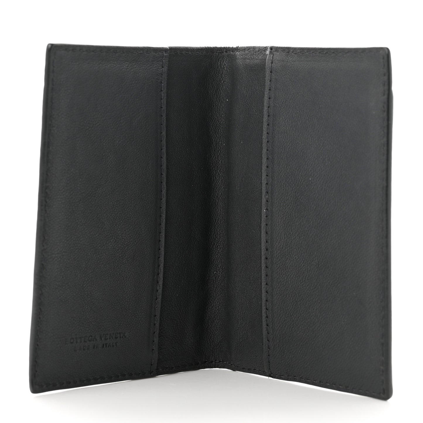 Nappa Intrecciato Bi-Fold Card Holder ID Wallet Black