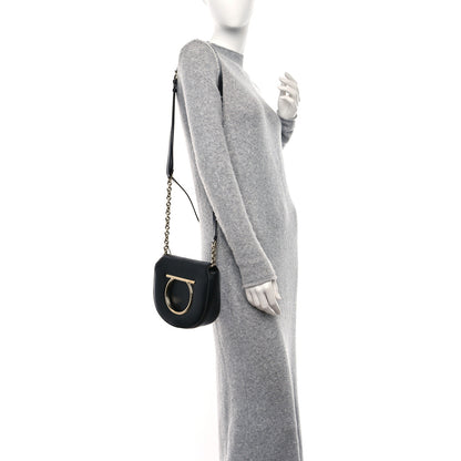 Salvatore Ferragamo Calfskin Large Vela Flap Bag Black 2 of 10