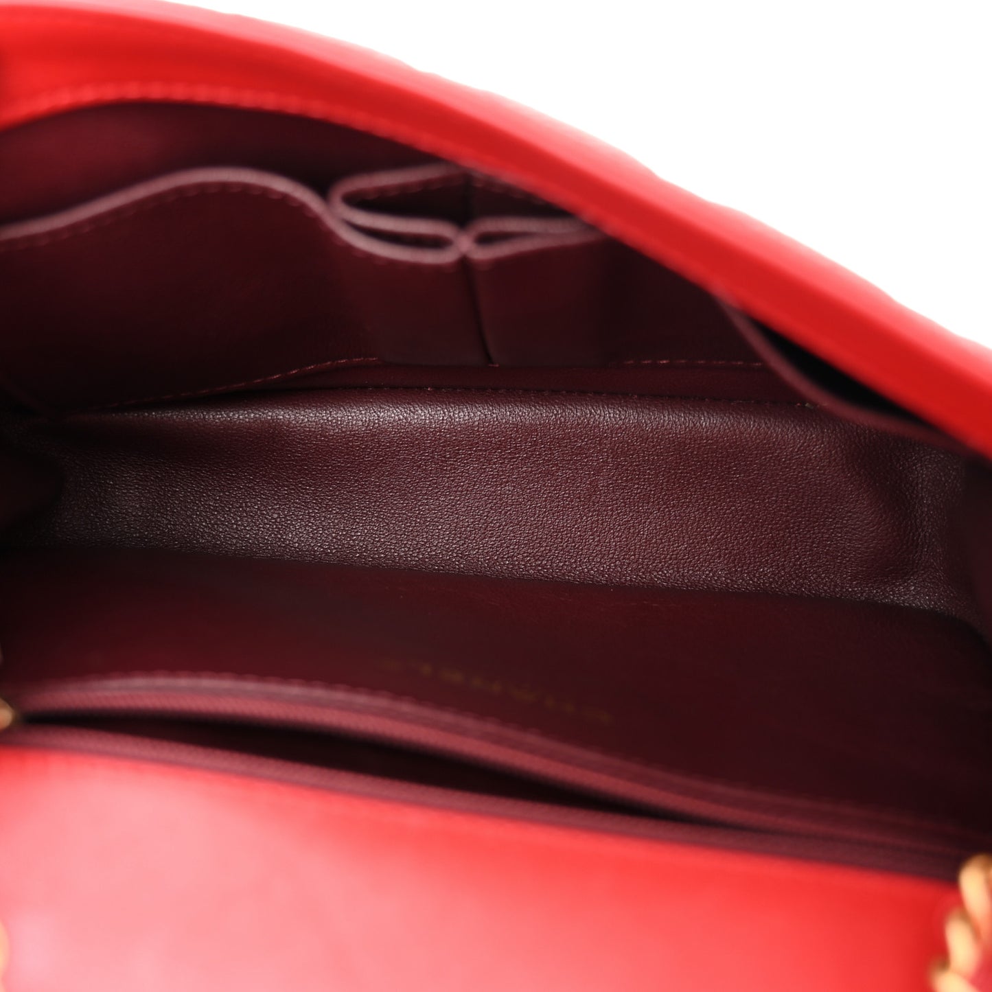 Caviar Quilted Small CC Filigree Flap Red