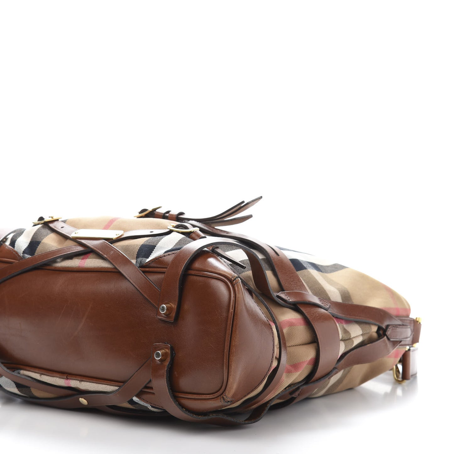 House Check Bridle Calfskin Medium Gosford Hobo Dark Tan