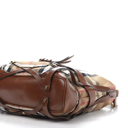 Burberry House Check Bridle Calfskin Medium Gosford Hobo Dark Tan 10 of 14