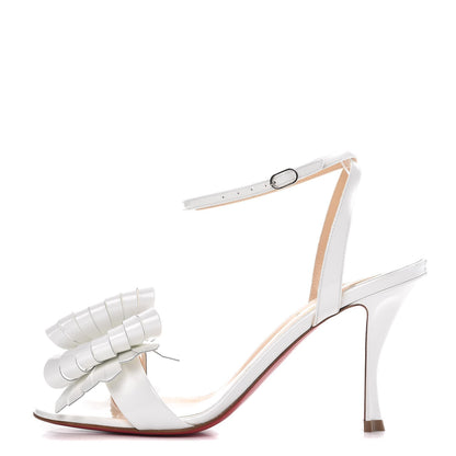 Christian Louboutin Patent Miss Valois 85 Bow Sandals 37.5 Latte 1 of 9