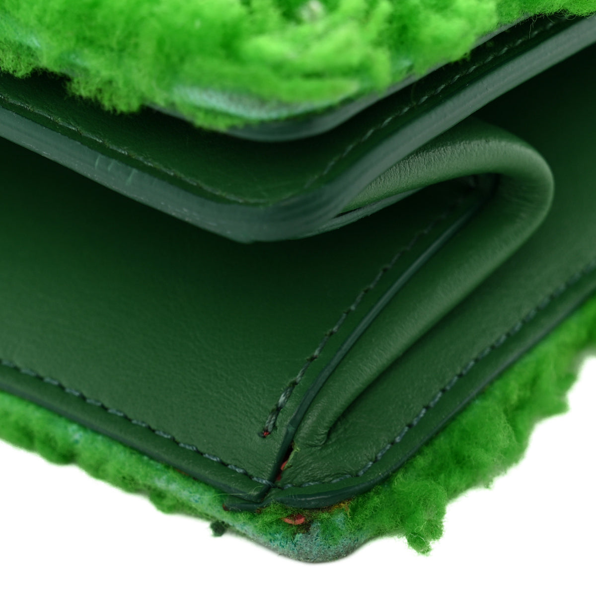 Off-White Shearling Calfskin Jitney 2.8 Bag Green 11 of 14