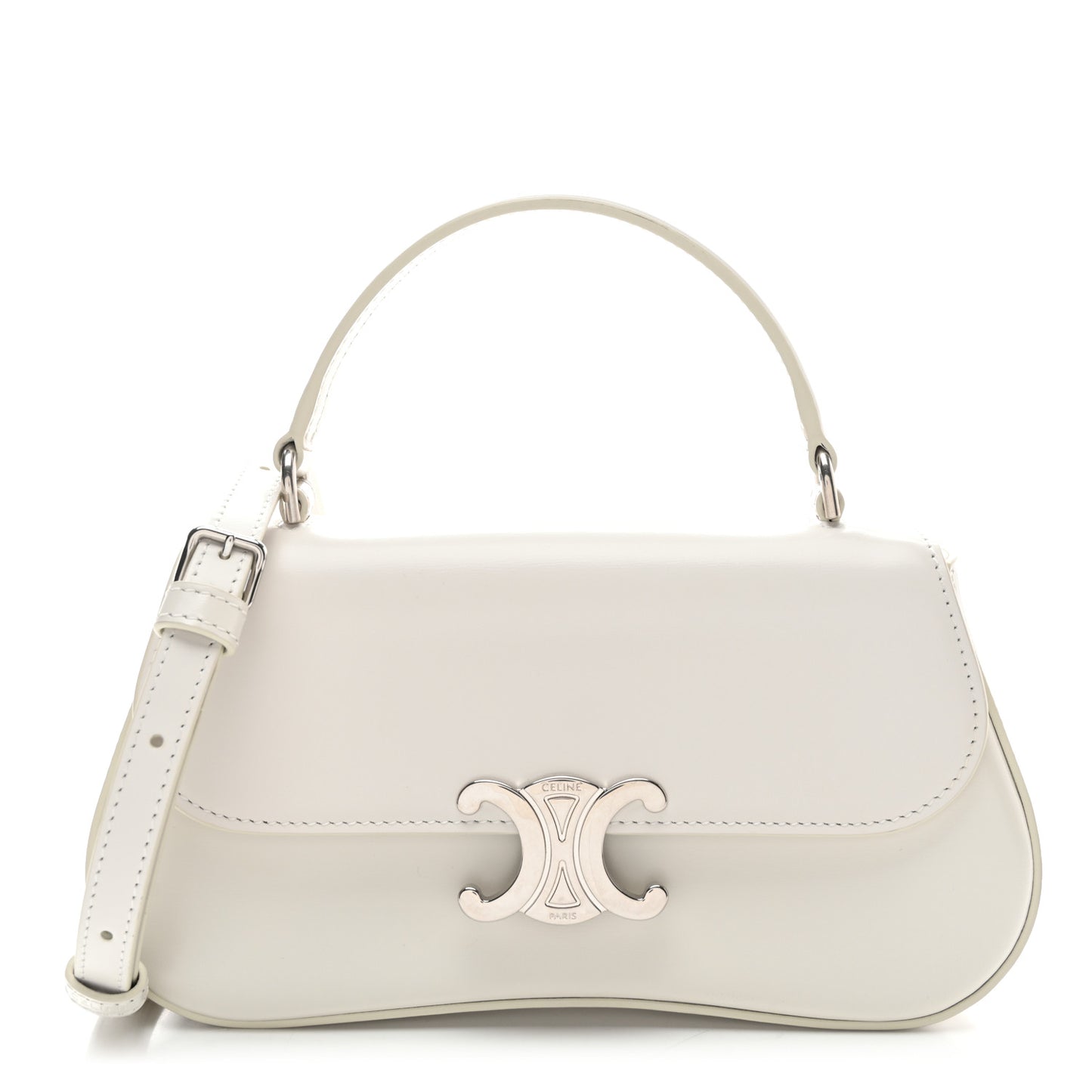 Shiny Calfskin Teen Lola Bag White