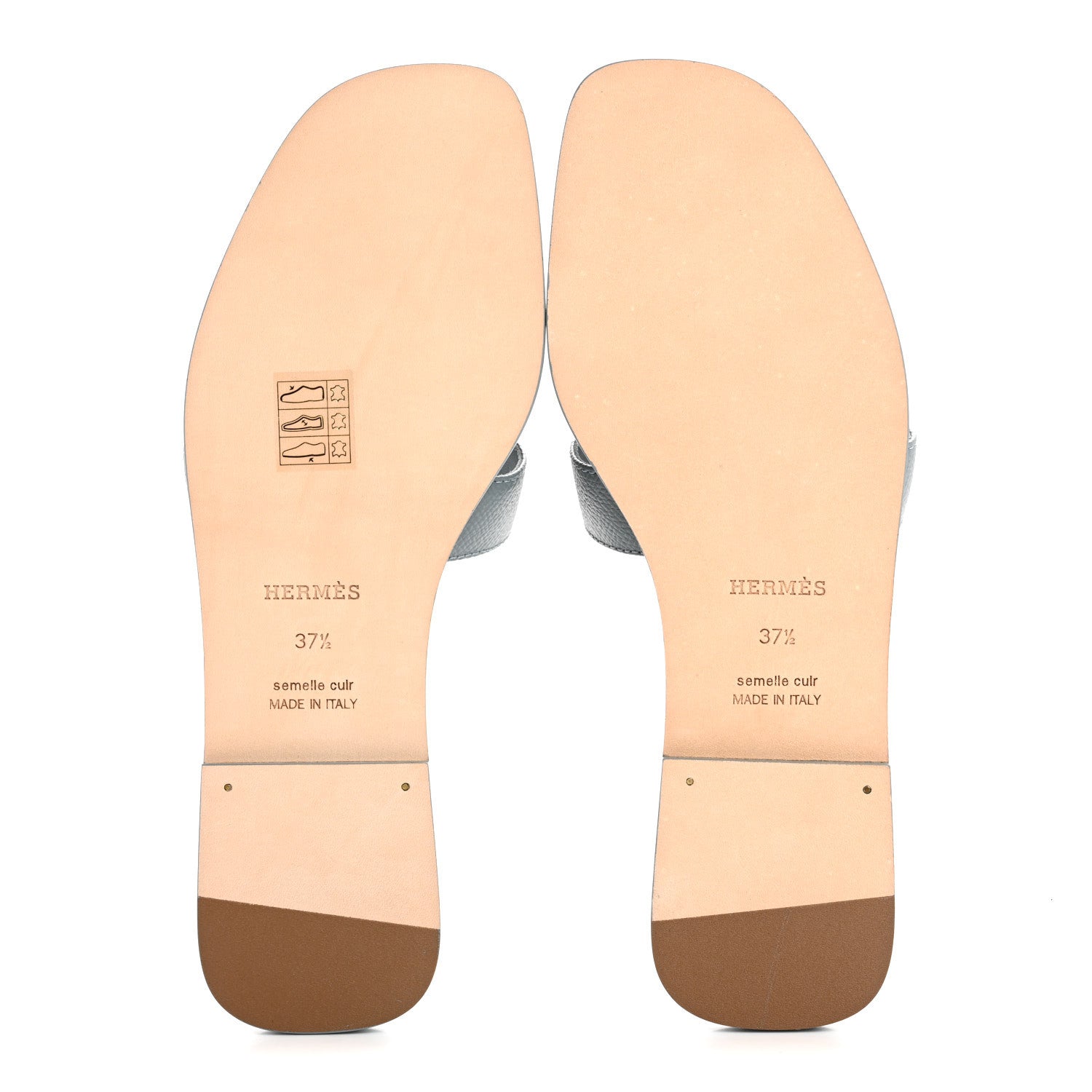 Hermes Epsom Oran Sandals 37.5 Gris Antarctique 6 of 10