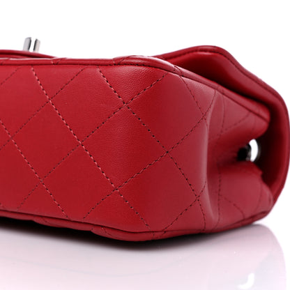 Chanel Lambskin Quilted Mini Rectangular Flap Red 8 of 9