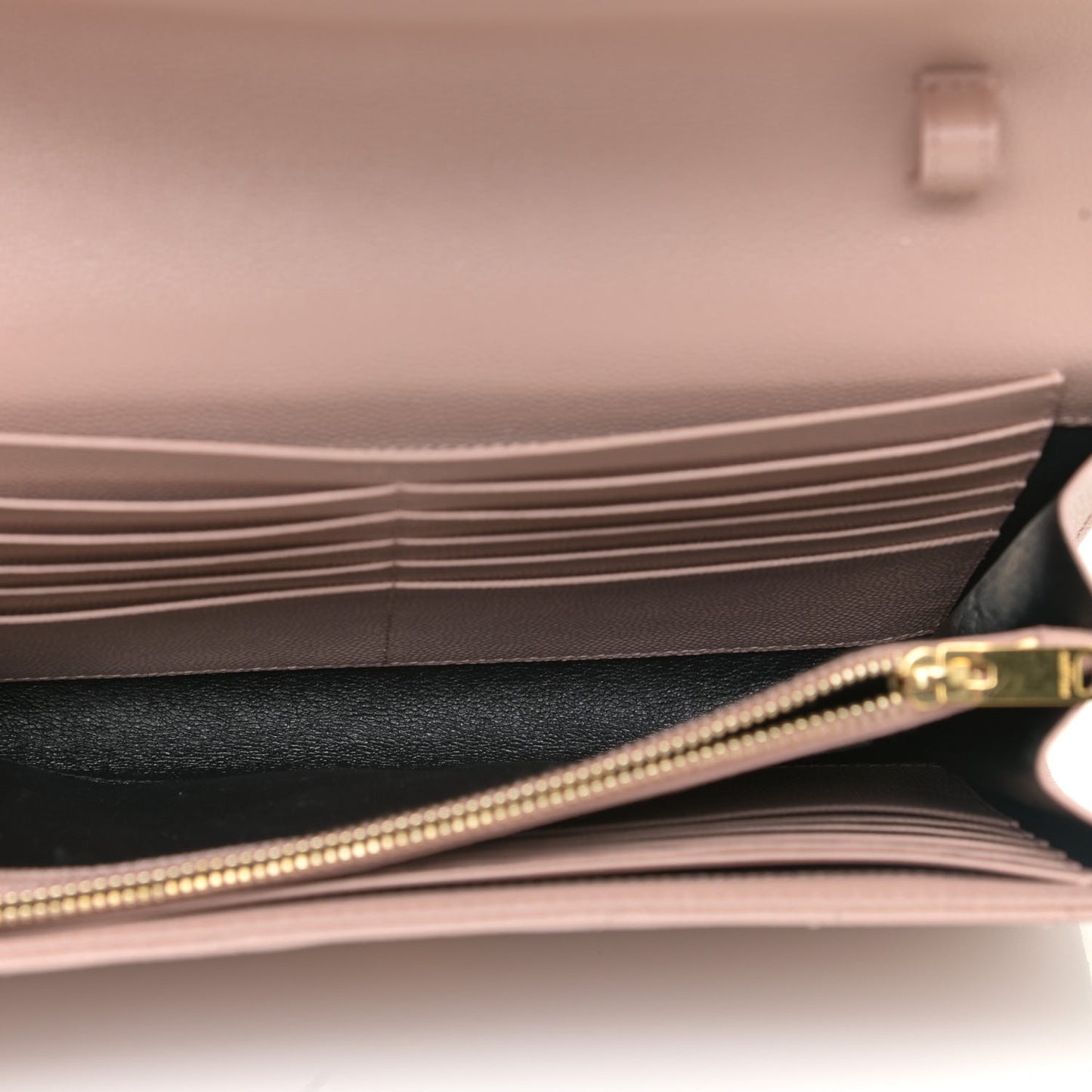 Grain De Poudre Matelasse Chevron Monogram Chain Wallet Pale Blush