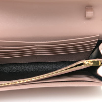 Saint Laurent Grain De Poudre Matelasse Chevron Monogram Chain Wallet Pale Blush 7 of 15
