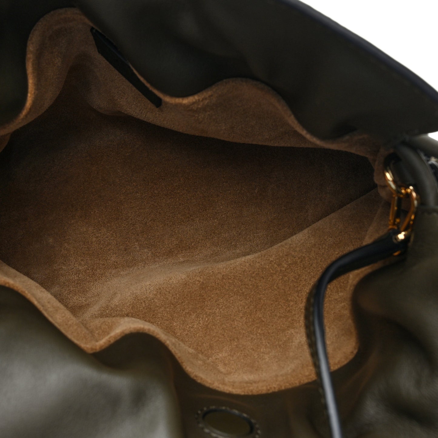 Calfskin Mini Flamenco Knot Clutch Dark Khaki