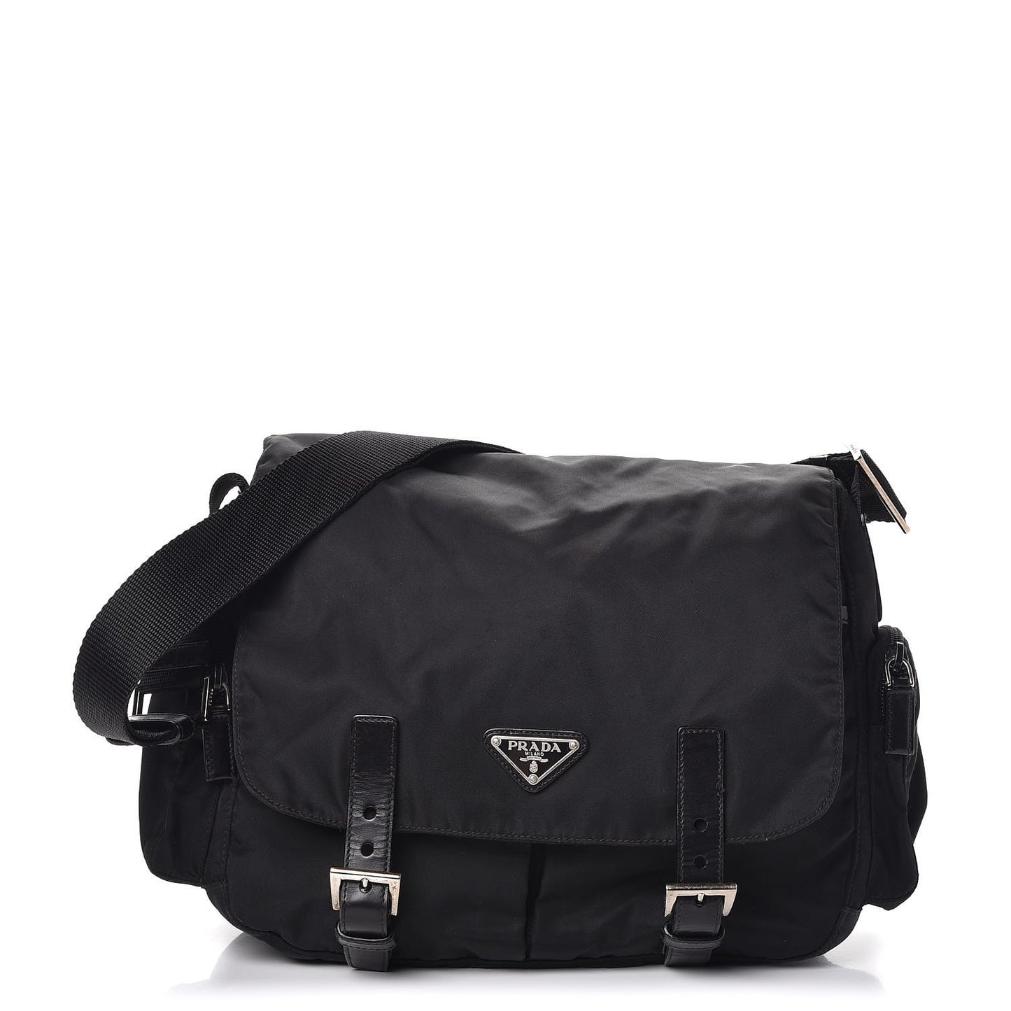 Nylon Vela Messenger Bag Black
