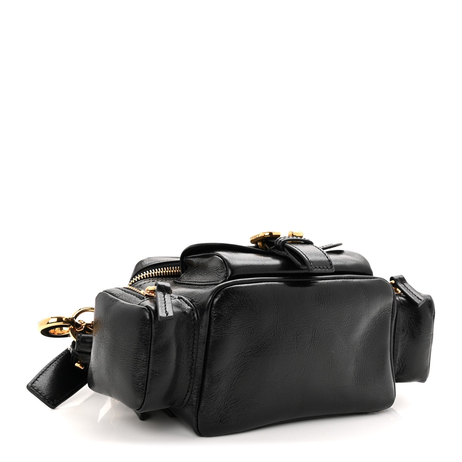 Chloe Shiny Buffalo Small Double Carry Camera Bag Black 4 of 10