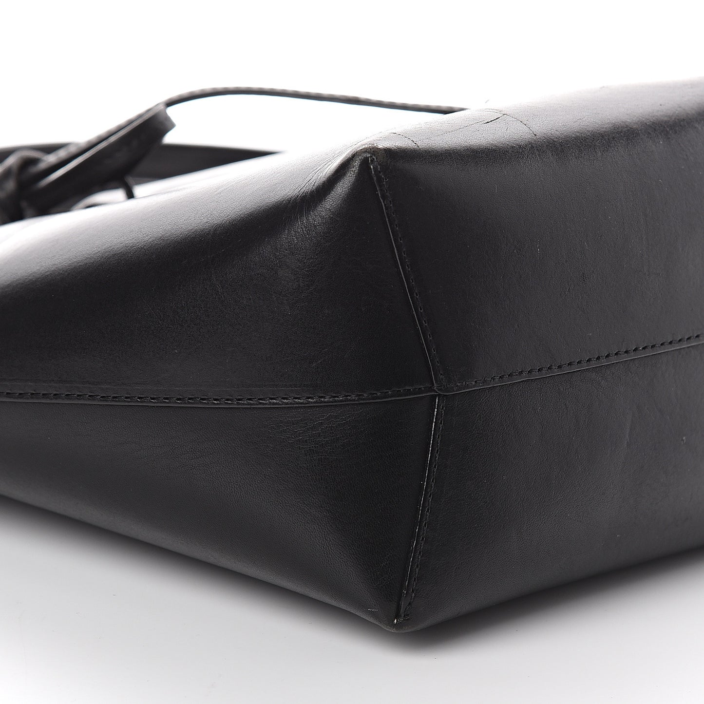 Vegetable Tanned Calfskin Mini Bucket Bag Black