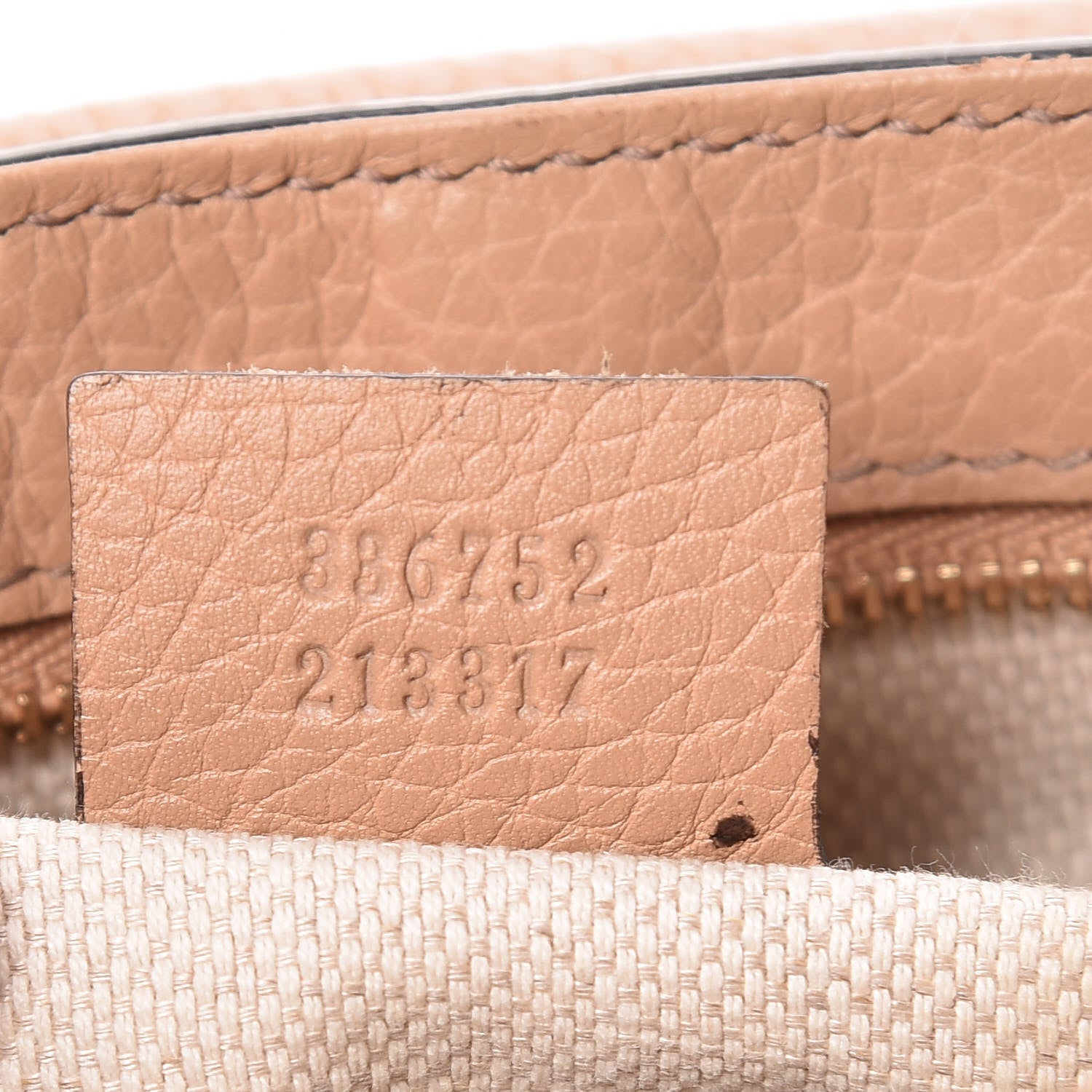 Gucci Pebbled Calfskin Medium Soho Flap Crossbody Camelia 7 of 14