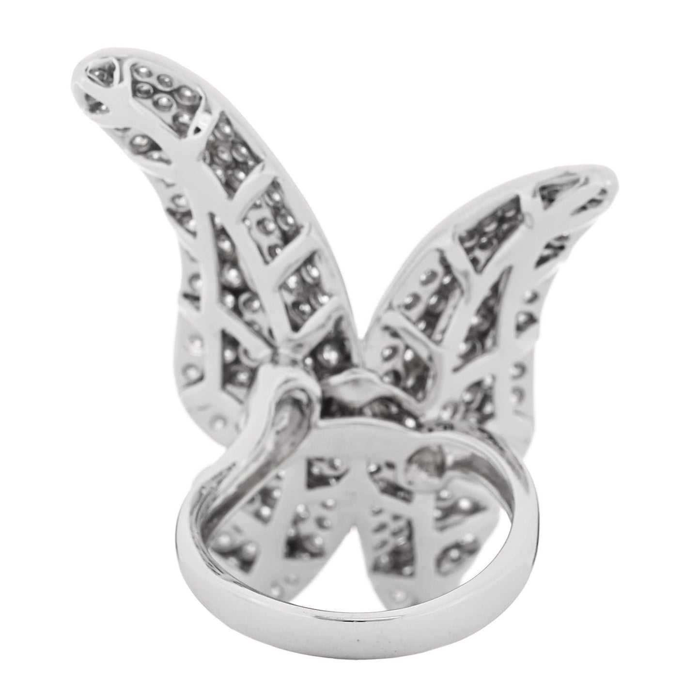 18K White Gold Diamond 3.25ctw Butterfly Ring 54 7